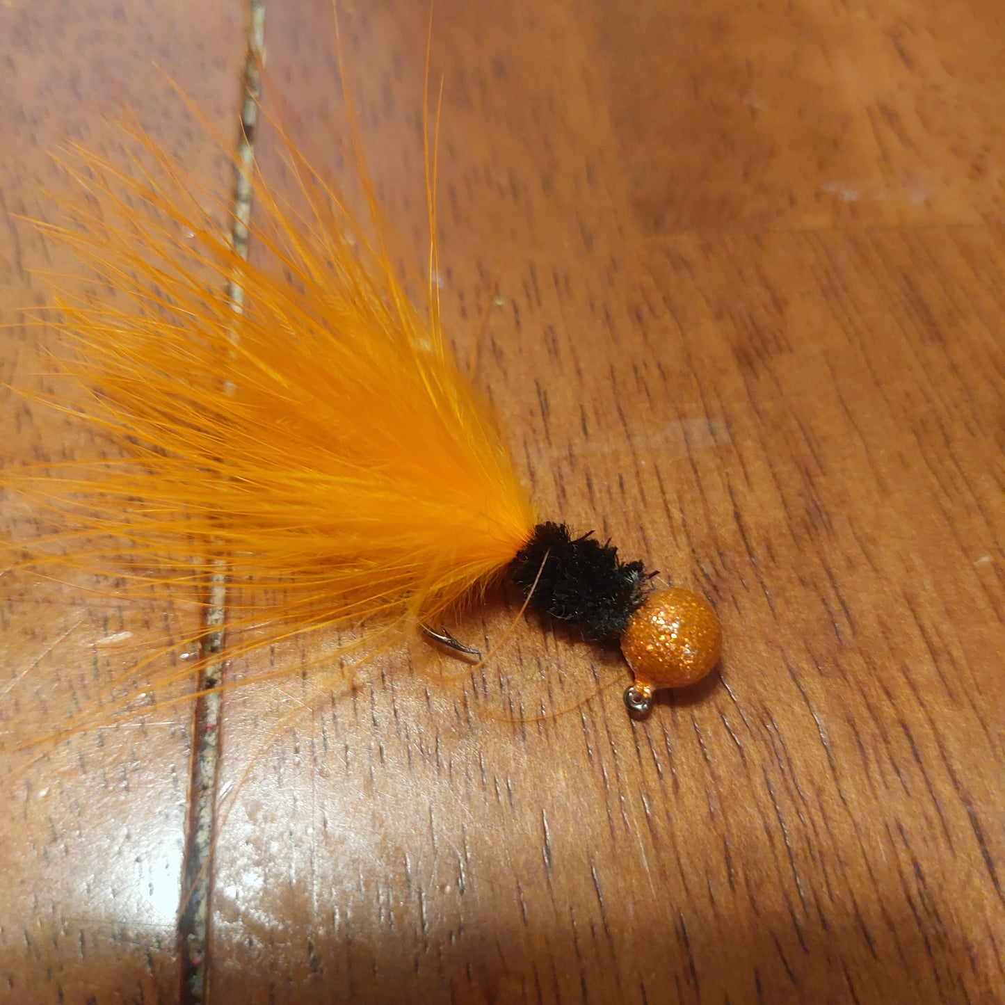 Orange/black Marabou Jig