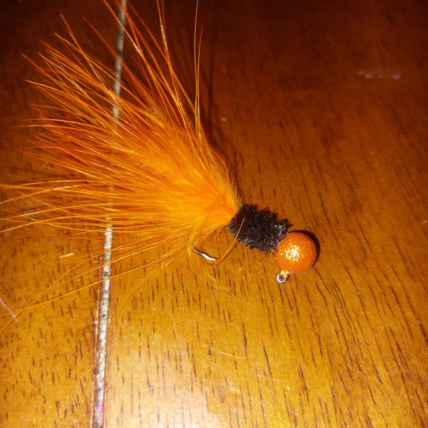 Orange/black Marabou Jig