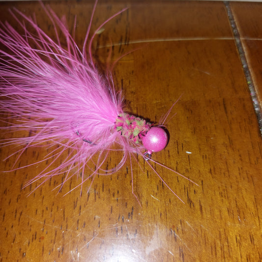 Eagle Claw Marabou Jigs 1/64 Oz – 10 Pezzi Fatti A Mano #8 – Pesca Panfish, Walleye E Bass – Colore Bianco/Rosa