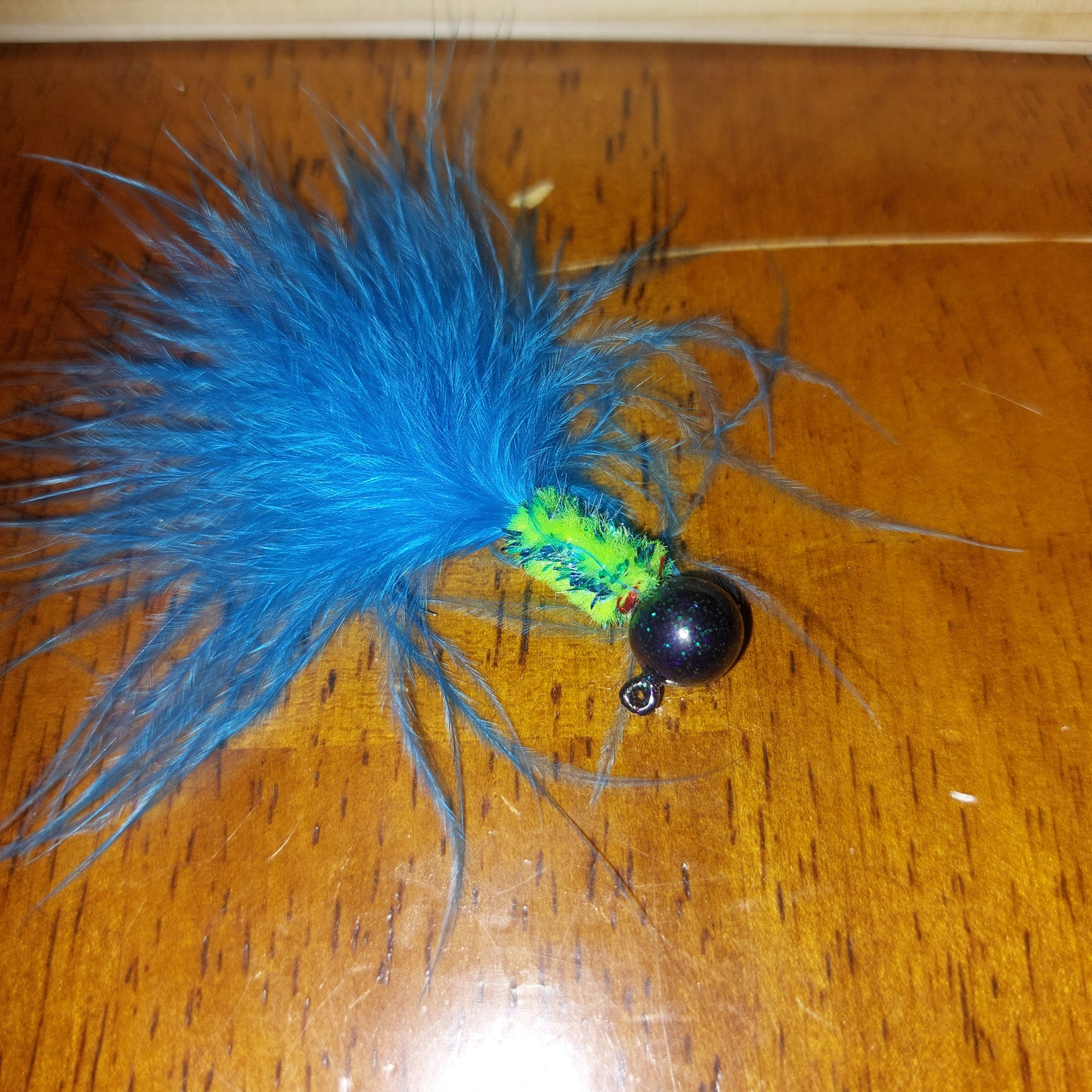 Blue/lime Marabou Jig