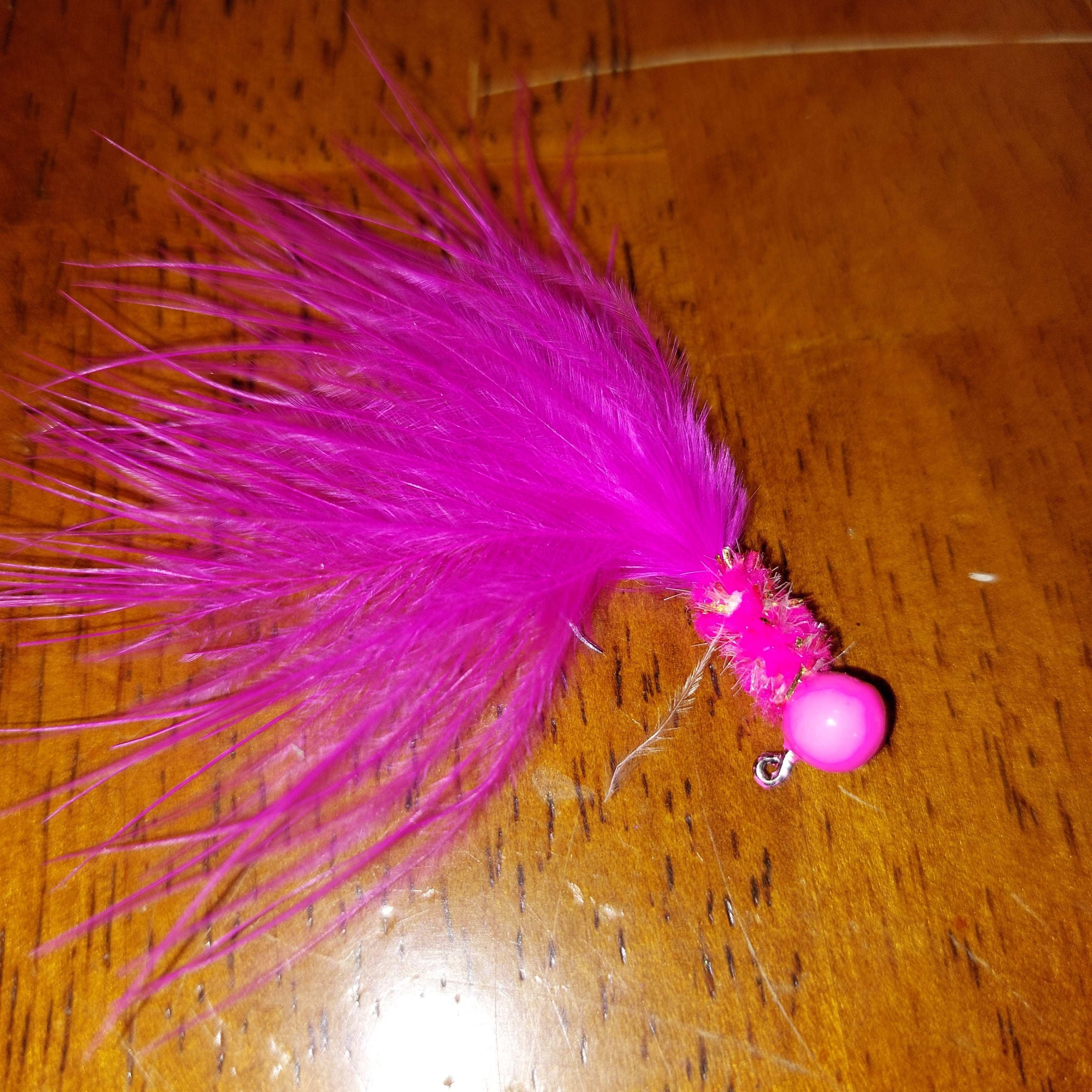 Pink Humpy Jigs Pink lemonade Marabou Jig – Obie Jigs