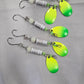 2.5 Shiny green Yellow blade Spinner Lure