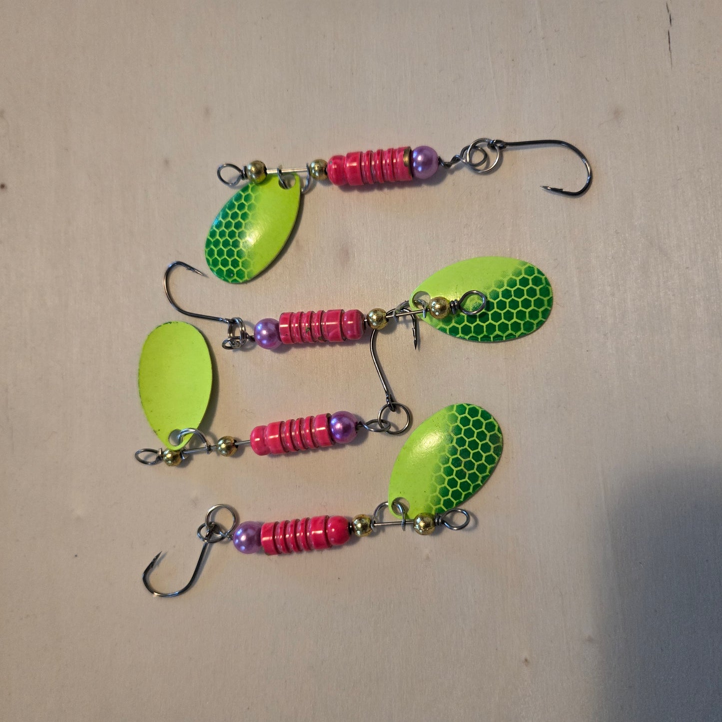 2.5" lime / spots Spinner Lure